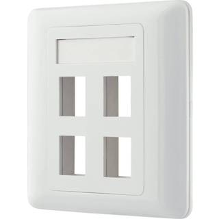 Deltaco VR-228 Flush mount for Keystone 4-Ports White