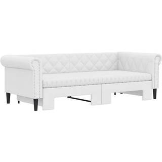 Daybed Kunstlæder Farvet - Hvid / med udtræk og madras / 90 x 200 cm
