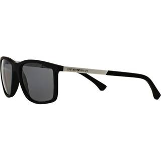Emporio Armani Mand EA4058 506381 Solbriller Injiceret Sort Grå Firkantet Polariseret