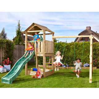 Jungle Gym House legetårn, komplet inkl. 2-Swing Module 220 ekskl. rutsjebane