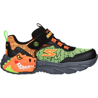Skechers Black/orange Dino Sneaker Med Blink - Str. 34