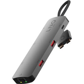 LINQ byELEMENTS 7in2 USB-C MacBook Multiport Hub - HDMI / USB-C PD / USB-A / RJ45 Ethernet - Space Grey