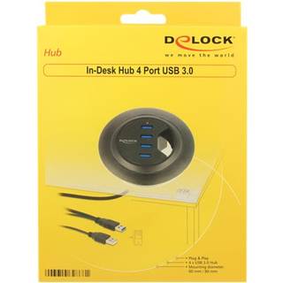 DeLOCK In-Desk Hub USB hub - 4 ports - Sort