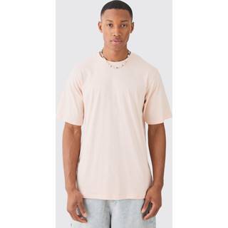 Mens Pastel Pink Regular Fit Basic Crew Neck T-shirt