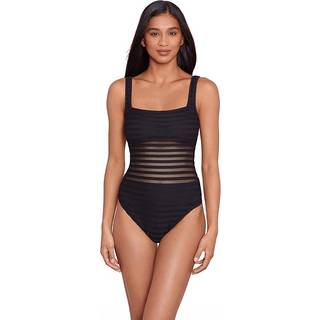 Lauren Ralph Lauren Firkantet Hals Mesh Detalje Sort BadedragtEU 44 (UK 16)
