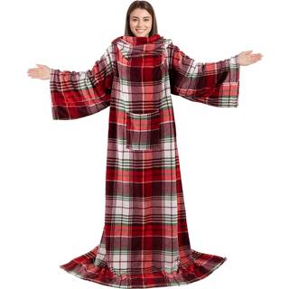 Pavilia premium fleece t?ppe med ?rmer til kvinder m?nd Voksne b?rbart t?ppe varm hyggelig super bl?d ?rmet kast med arm gave til kvinder mor kon