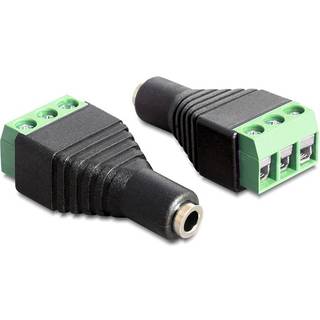 DeLOCK stereo adapter, 3,5mm stereo hun til 3-pins terminalblok, sort/