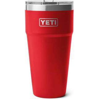 Yeti Rambler 30 oz Stabelbar tumbler Rustfrit st?l Vakuum isoleret med magslider L?g Rescue Red