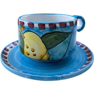 Piccola Home Sorrento Limone Tekop Med Underkop - Tekopper Keramik Multi - TZT-SL-TC