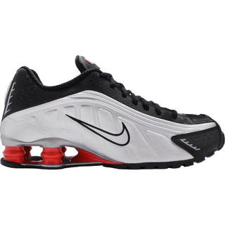 Shox R4 Sneaker in Black & Metallic Silver - 13