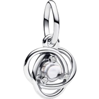 Pandora April Birthstone Eternity Circle Dangle Charm - Silver