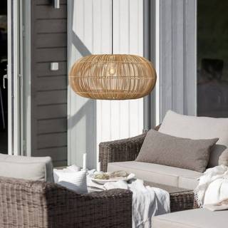 PR Home Zuri udendørs pendel, Ø 51 cm, rattan, stikprop