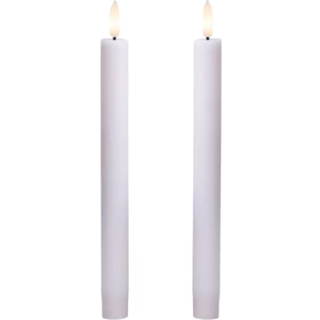 Cozzy kronelys, 3D flamme, 22,2 cm, hvid, 2 stk (bruges med fjernbetjening)