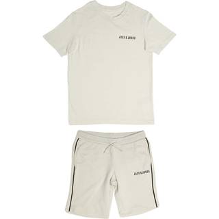 JACK & JONES Drenge Kai T-shirt Og Shorts Sæt Månestråle