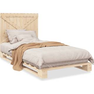 sengeramme med sengegavl 100x200 cm massivt fyrretræ