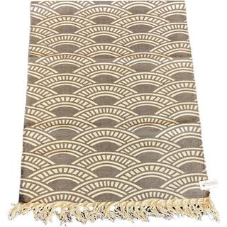 LA FINESSE kludetæppe 70 x 200 cm - taupe med hvid