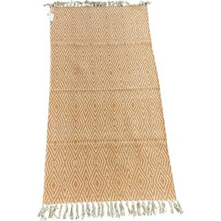 LA FINESSE Kludetæppe 75 x 145 cm - rombe hvid og taupe
