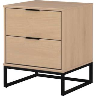 Luna natbord 2 skuffer eg dekor,sort.