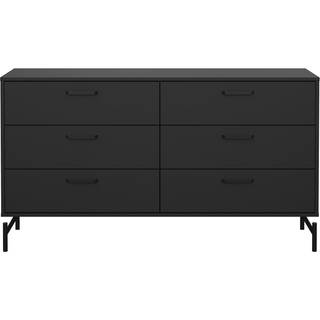 Dana Dobbelt kommode 6 skuffer - Matt Black