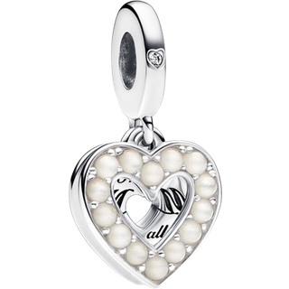 Pandora Pearlescent Mum Heart Dangle Charm - Silver