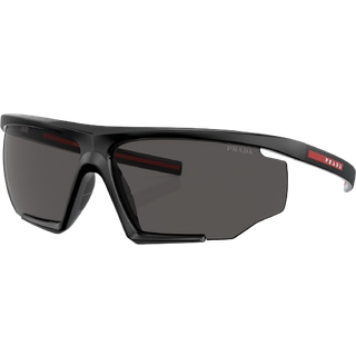 Prada Linea Rossa Mand PS 07YS DG006F Solbriller Injiceret Sort Grå Geometrisk Normal