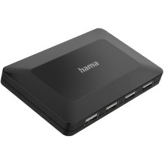 Hama USB Hub 4 Ports USB 2.0 480 Mbit/s incl. Cable and Power Supply Unit USB hub - 4 ports - Sort