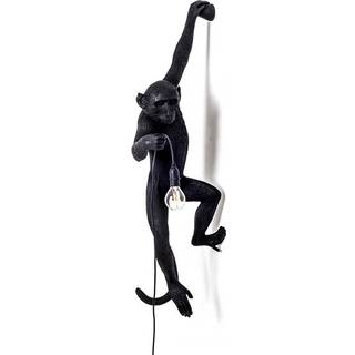Seletti Monkey Hanging Left Væglampe Sort Udendørs