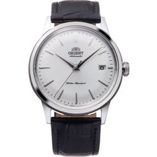 Orient Bambino Ex-Display White Dial Automatic Black Leather Strap Men's Watch RA-AC0M03S10B-EX