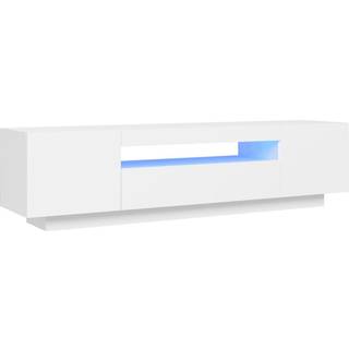 tv-skab med LED-lys 160x35x40 cm hvid