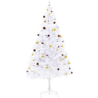 Kunstigt Juletræ Med Lys Og Julekugler 150 Cm - 210 x 110 cm