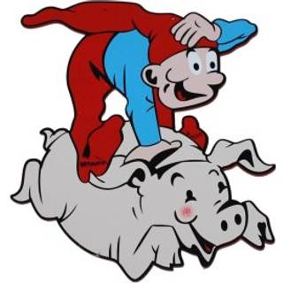 Brammingnisse i træ med dyr eller bil 40 cm høje - Med kat