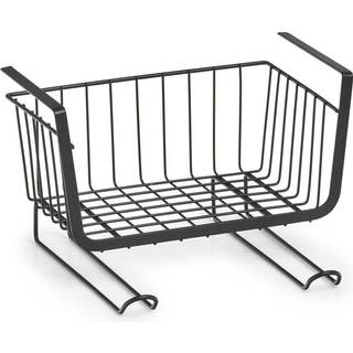 Hyldehængt kurv med knager - Sort - 31cm x 26cm x 19,3cm - Yvette