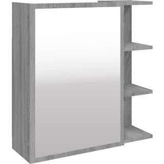skab med spejl 62,5x20,5x64 cm konstrueret træ grå sonoma-eg