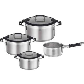 Rösle Topf-Set Silence PRO 4-teilig - Edelstahl - Schwarz,Silber