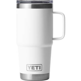 Yeti rambler 20 oz rejse krus rustfrit st?l vakuum isoleret med h?jborg l?g hvidt