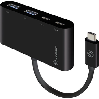 ALOGIC USB-C SuperSpeed Combo Hub with 2 Port USB-C & 2 Port USB-A USB hub - 4 ports - Sort