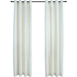mørklægningsgardiner 2 stk. med ringe 140 x 175 cm fløjl creme