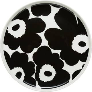 Unikko tallerken, 20 cm., hvid/beige