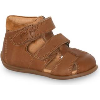 Pompom Starters two velcro sandal - CAMEL
