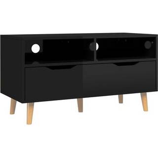 tv-bord 90x40x48,5 cm konstrueret træ sort højglans