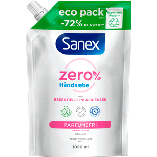Sanex Zero % Flyd. Håndsæbe refill - 1000 ml.