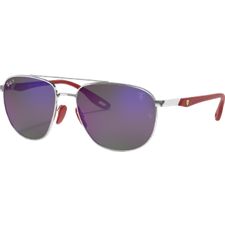 Ray - Ban Mand RB3659M F031H0 Solbriller Stål Sølv Blå Firkantet Polariseret Spejl