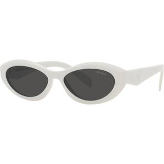 Prada Kvinde PR 26ZS 17K08Z Solbriller Acetat Hvid Grå Geometrisk Normal