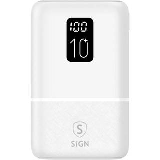 SiGN Mini QC Powerbank med skærm 10.000mAh - Hvid