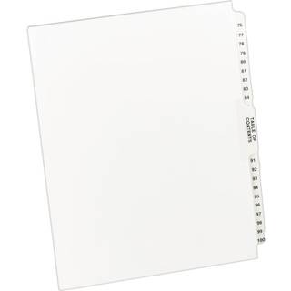 Avery fortrykt juridisk indeksopdelere med sorte og hvide faner