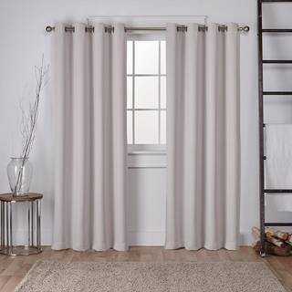 Eksklusivt hjemgardiner Sateen GT Twill Woven Room Darkering Blackout Grommet Top Curtain Panel Pair 52x108 Silver 2 Count