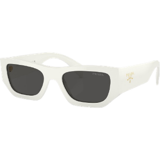 Prada Unisex PR A01S 17K08Z Solbriller Acetat Hvid Grå Pillow Normal