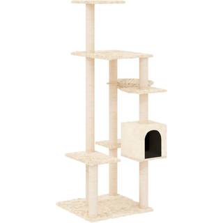 kradsetræ med sisalstolper 142 cm lysegrå