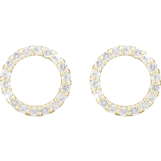 Christina Jewelry Sparkly Circles ørestikker i forgyldt Ø8 mm