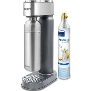 Philips GoZero sodavandsmaskine stål inkl. CO2-flaske